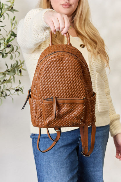SHOMICO PU Leather Woven Backpack - BIG DREAM COMPANY
