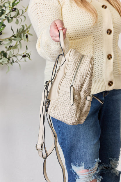 SHOMICO PU Leather Woven Backpack - BIG DREAM COMPANY