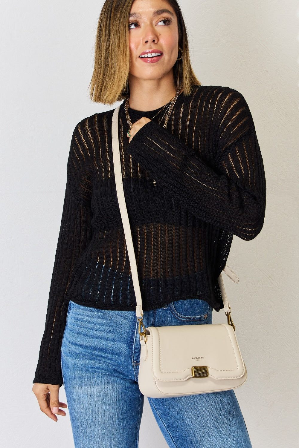 David Jones PU Leather Crossbody Bag - BIG DREAM COMPANY