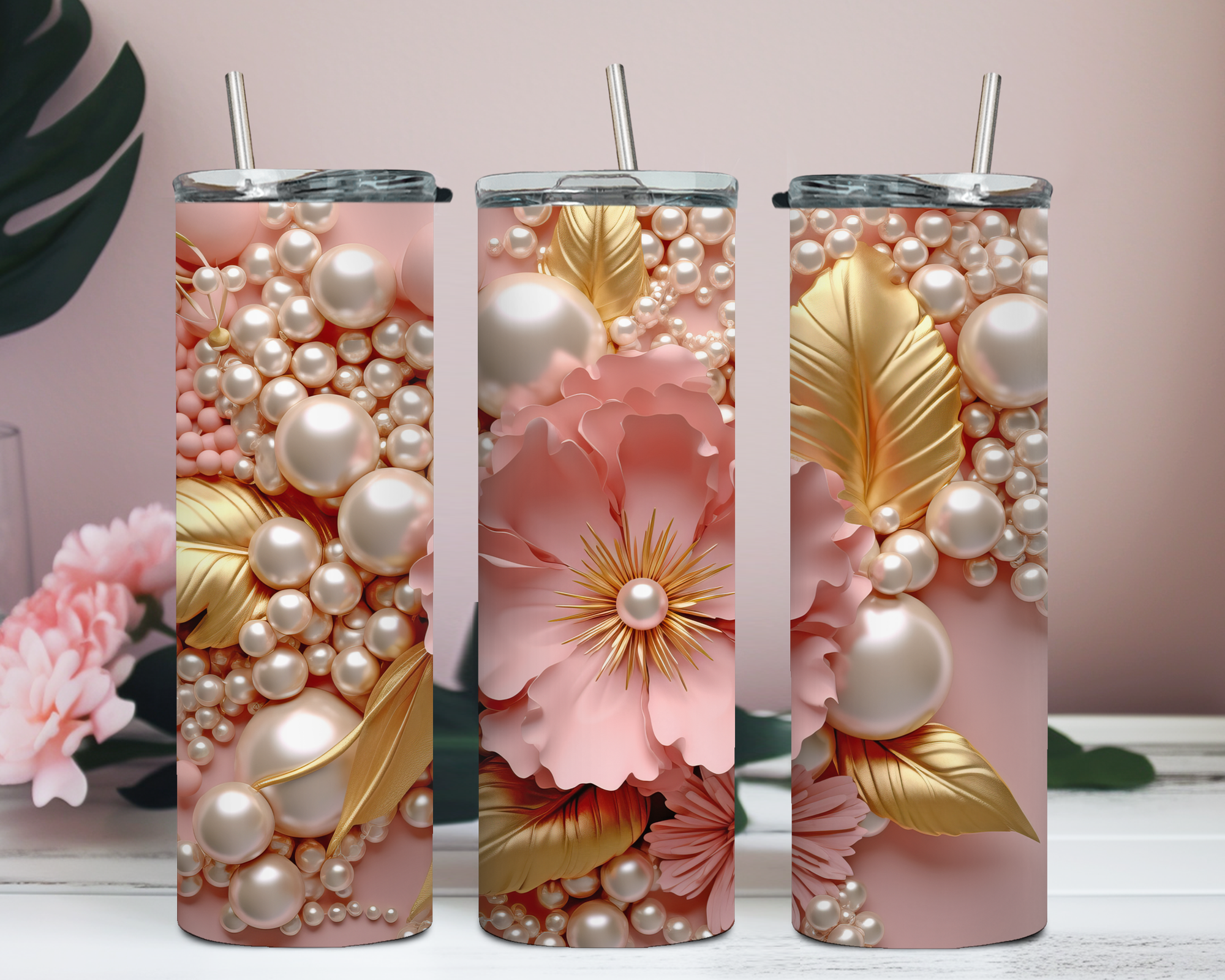 TUMBLER 3D FLOWERS - BIG DREAM COMPANY