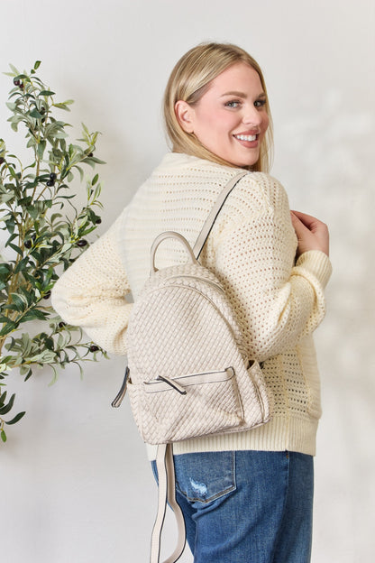 SHOMICO PU Leather Woven Backpack - BIG DREAM COMPANY