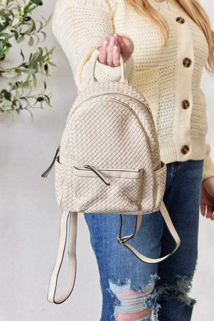 SHOMICO PU Leather Woven Backpack - BIG DREAM COMPANY