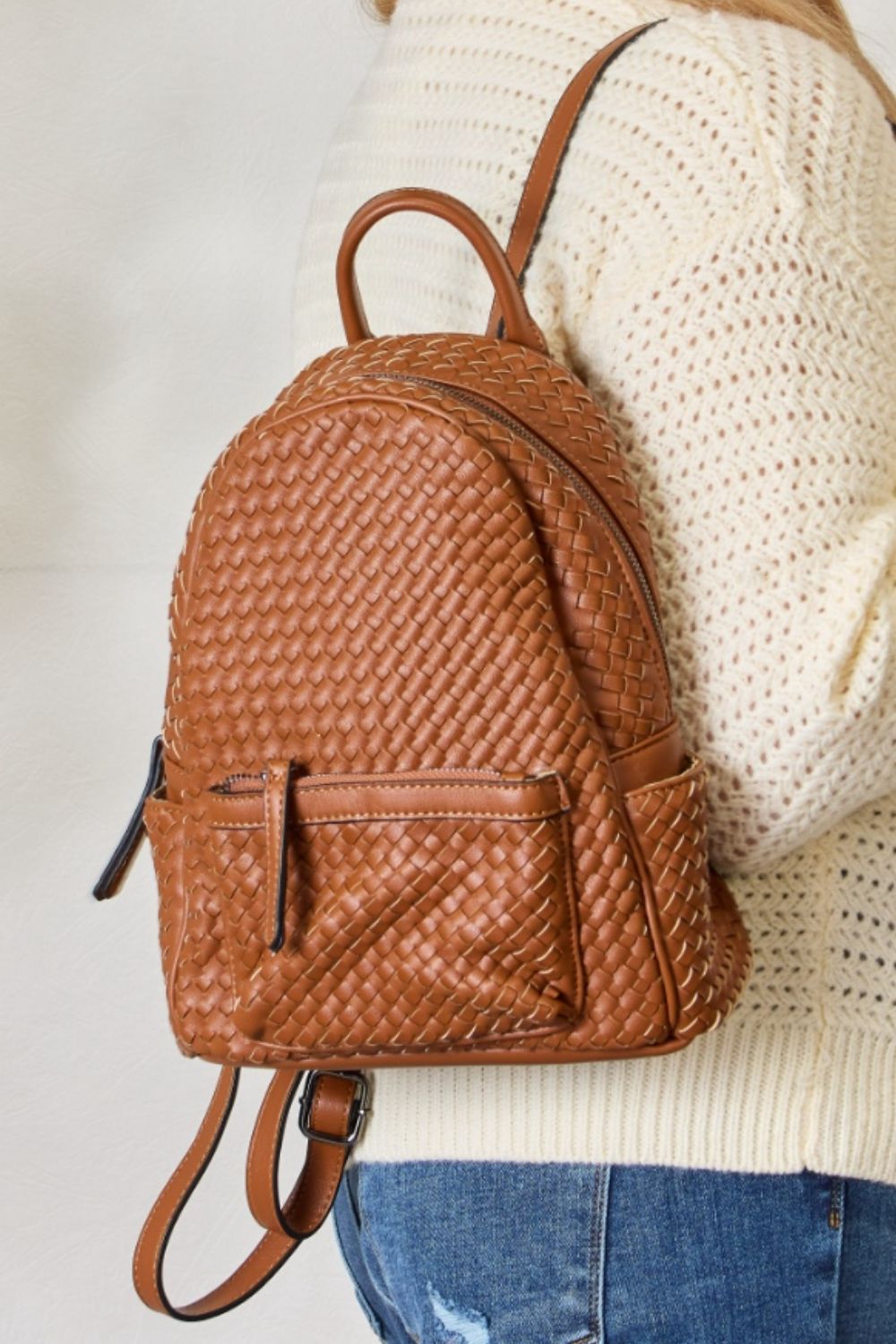 SHOMICO PU Leather Woven Backpack - BIG DREAM COMPANY
