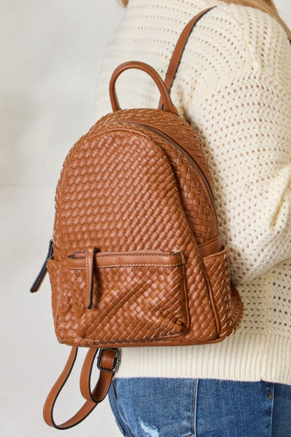 SHOMICO PU Leather Woven Backpack - BIG DREAM COMPANY
